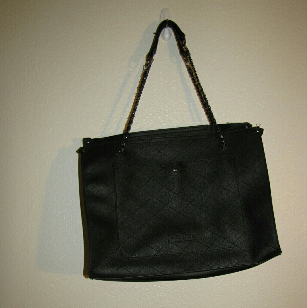 Black vegan leather satchel (304)